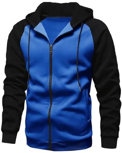 Produktbild: YawYews Sweatjacke Herren Zipper Hoodie Kapuzenjacke Herren Sweatjacke Mit Kapuze Sweatshirt Jacke Reißverschluss Blau XL