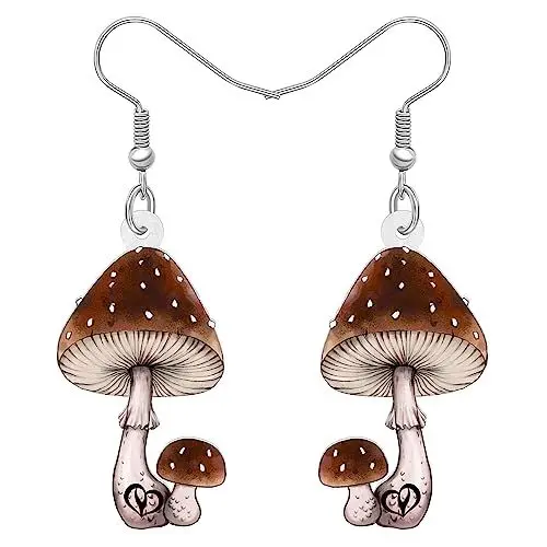 Produktbild: YAYAKO Anime Pilz Ohrringe Acryl Baumeln Tropfen Schmuck Erklärung Ohrringe für Frauen Mädchen Charms Dnte Pilz Geschenke (Braun 492)