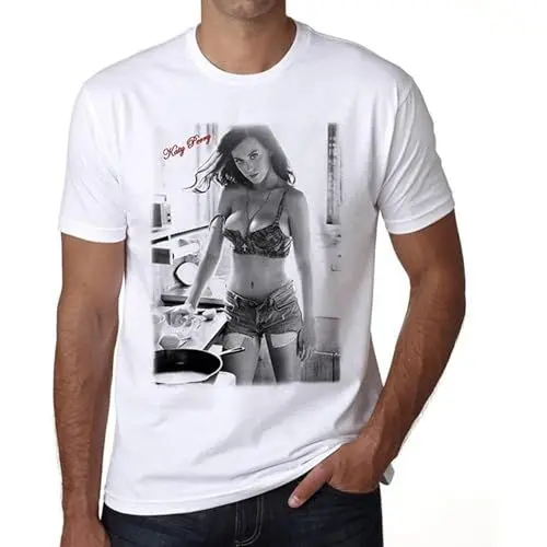 Produktbild: YAYIDUO Katy Perry Men's T Shirt One In The City White Size XL