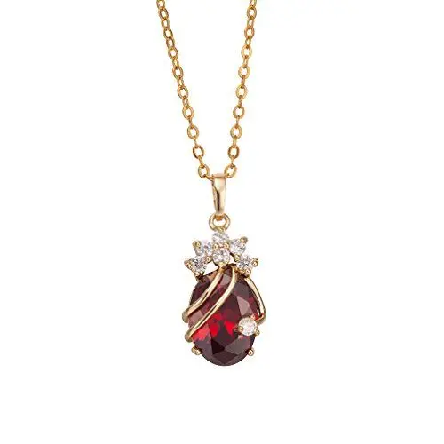 Produktbild: YAZILIND 18K Niedlich Gold überzogene Rhinestone Crystal Red Kristall Anhänger Halskette Geschenk Ideen