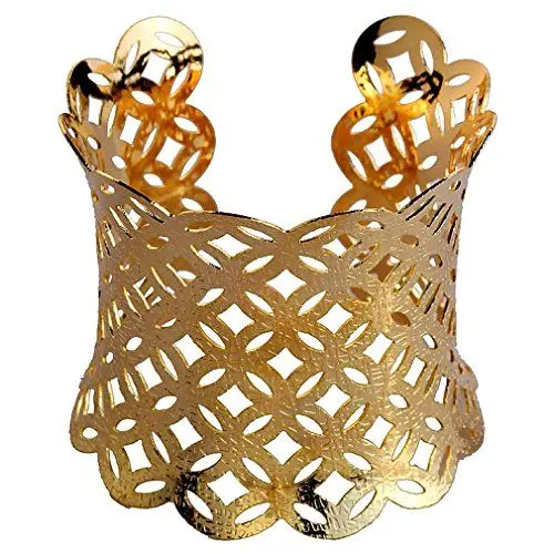 Produktbild: YAZILIND Gold überzogene Tier Klapp Stulpe Armband Eule Chunk Vogel Armband Breite:2.6 in Einstellbare