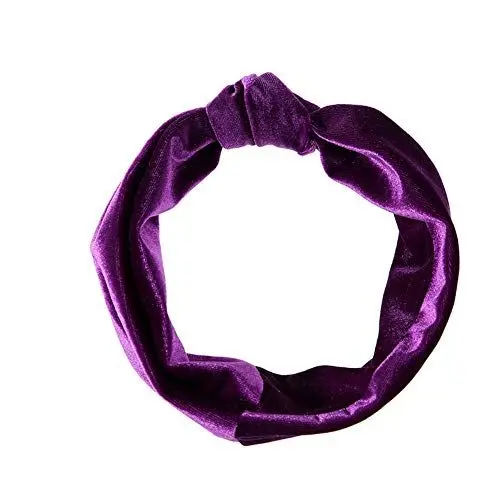Produktbild: YAZILIND Stirnbänder Samt Wide Plain Stirnbänder Knoten Turban Stirnband Elastische Stirnbänder Zubehör für Frauen und Mädchen Lila