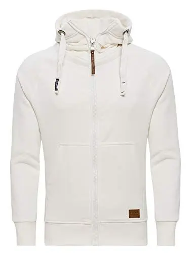 Produktbild: Yazubi Herren Sweatjacke Hoodie mit Reißverschluss Jacob, Weiß (Cloud Dancer 114201), XXL