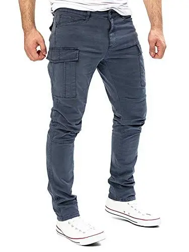 Produktbild: Yazubi Jayden - Baumwoll Cargo Hosen Männer - Stretch Cargohose - Arbeitshose Herren Slim Fit, Grau (Turbulence 194215), W33/L32
