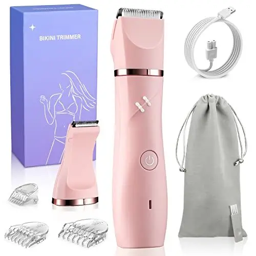 Produktbild: YBLNTEK weicher Gummibeschichtung Elektrischer Rasierer Damen Intimbereich,2 In 1 Akku Intimrasierer für Frauen,Kabelloser Damenrasierer Elektrisch,Bikini Trimmer Epilierer,Lady Shaver Arme/Beine