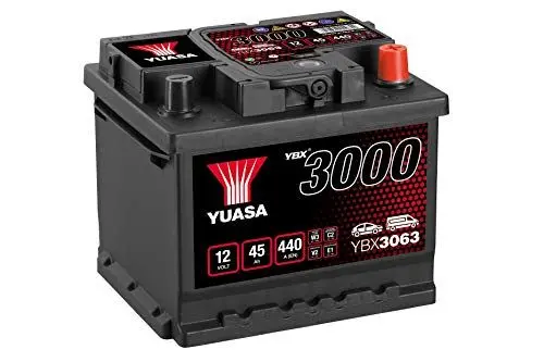 Produktbild: YUASA 45Ah 440A YBX3063 YBX3000 LB1 Starterbatterie