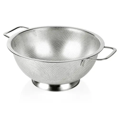 Produktbild: YC Kitchen Sieb aus Edelstahl, Edelstahl Küchensieb Nudelsieb mit Griffen, spülmaschinenfest,28.5cm