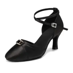Produktbild: VCIXXVCE Turniertanzschuhe Damen Schwarz Geschlossen Ballsaal Salsa Latein Tango Walzer Modern Innen Tanzschuhe 7.5cm Absatz,40EU