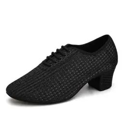 Produktbild: YCALCP Tanzschuhe Training Damen Salsa Damen Latein Schuhe Ballroom Tanzschuhe SchnüRen Tanzschuhe Damen Latein Geschlossen,LHD-301-Schwarz-5-ZB-S,EU 39