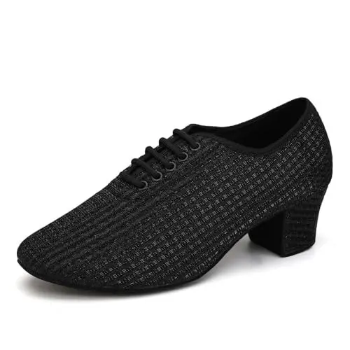 Produktbild: YCALCP Tanzschuhe Training Damen Salsa Damen Latein Schuhe Ballroom Tanzschuhe SchnüRen Tanzschuhe Damen Latein Geschlossen,LHD-301-Schwarz-5-ZB-S,EU 39