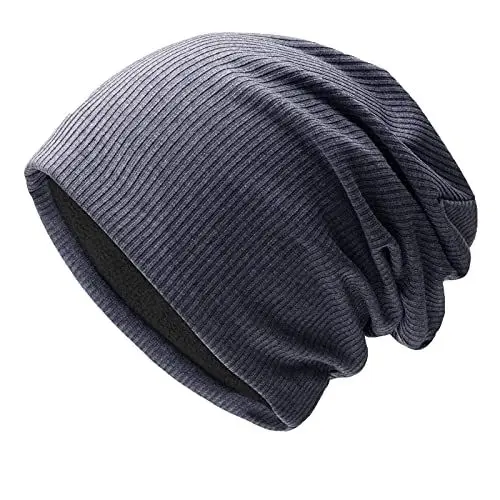 Produktbild: YCBMINGCAN Beanie Damen Winter Dünn Schwarz Solide Mütze gestrickte weiche Herren für Hüte Kinder Mützen (Blue, One Size)