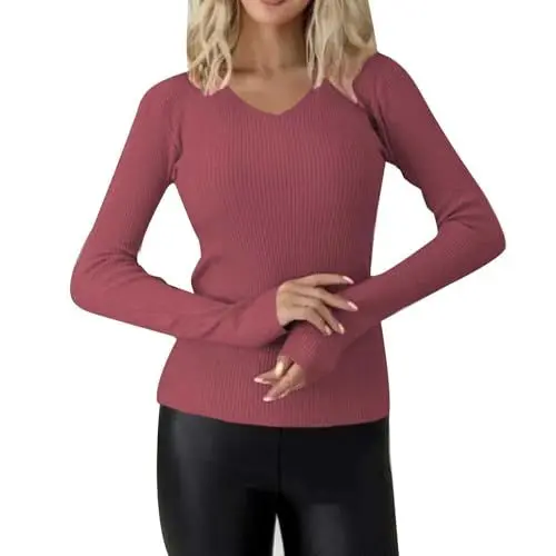 Produktbild: YCBMINGCAN Damen Sale Pullover FüR Damen Damen Pullover Strickpullover Einfarbiger Elegant V Ausschnitt Langarm Stehkragen Weich Knit Sweater,Warm Winter Elatische