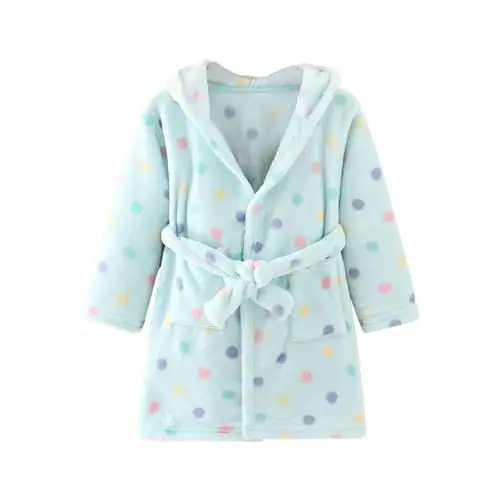 Produktbild: Kinder Kapuzen Robe Mädchen Weichen Flanell Bademäntel Pyjamas Plüsch Robe Baby Kleidung Mädchen 6-12 Monate (L, 7-8 Years)