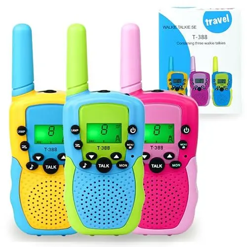 Produktbild: YCFUN 3er-Pack Walkie Talkie Kinder - 8-Kanal-2-Wege-Radio mit VOX-Funktion und LED-Taschenlampe, 3 Meilen Reichweite für Outdoor-Abenteuer Wandern und Indoor, Kinderspielzeug für 3-12 Jahren