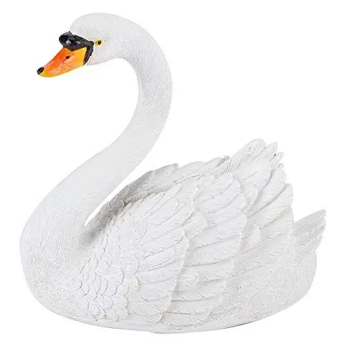 Produktbild: Schwan Figur Teich Dekor, Harz Simulation Floating White Swan Figur Ornament für Landschaftsgarten Gartendekoration