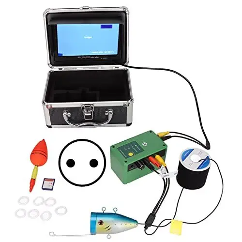Produktbild: Yctze Eisangelkamera, HD 1000TVL Unterwasser-Angelkamera, mit 7-Zoll-TFT-DVR-Monitor, Tragbarer Fischfinder mit 15 Weißen LEDs, 15 Infrarotlampen, 30 M Kabel, für EIS- und Seeangeln(EU)