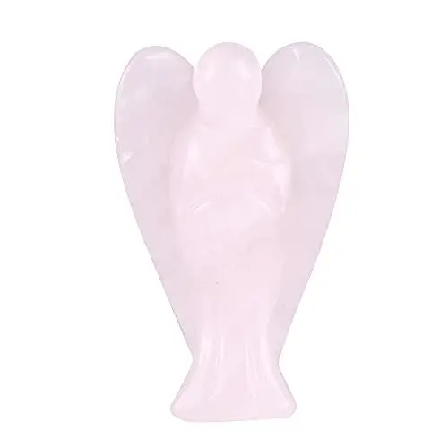 Produktbild: Yctze Geschnitzte Engelförmige Rosa Kristall-Heilstein-Dekoration aus Rosenquarz, Ideal für Schmuck, Einschließlich Taschenengel, Armbänder und Herzkristalle