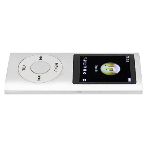 Produktbild: Yctze MP3/MP4-Player, Tragbarer Musikplayer mit Kopfhörer, 1,8-Zoll-HD-Bildschirm, Unterstützt Bis zu 64 GB Speicherkarte, 8 Stunden Spielzeit, Superleichtes Metallgehäuse(Silber)