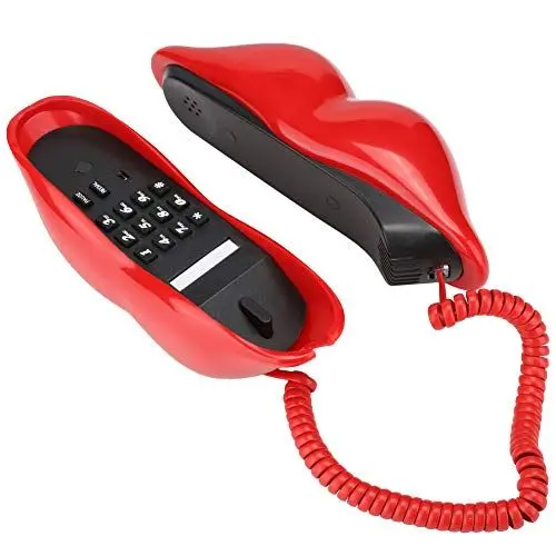 Produktbild: Yctze Multifunktionales Niedliches Lippenform Telefon, WX 3061 Büro Telefon, Wohnzimmer Telefon, Schreibtisch Telefon, Home Dekoration Set Rot