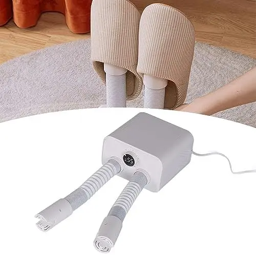 Produktbild: Yctze Stiefeltrockner, Dual-Outlet-Design, Elektrischer Schuhtrockner, 150 W, Teleskop-Stiefeltrockner mit Einstellbarem Timer, Fußwärmer, Heizung, Stiefelwärmer für Zuhause, Wohnung,