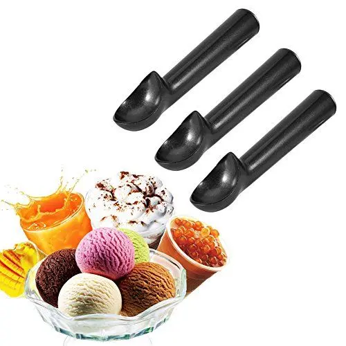 Produktbild: Yctze Tragbarer Eislöffel aus Metall, Antihaftbeschichtet, Frostschutzmittel, Unverzichtbares Küchenwerkzeug für Eisliebhaber, Neu Eingetroffen (BLACK)