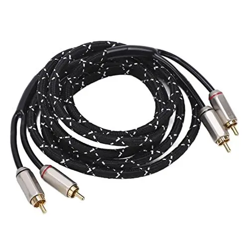 Produktbild: Yctze Universal Auto Lautsprecher A/V Receiver Subwoofer HiFi System Kabel Doppel M Kopf Stereo Kabel für Verstärker (2m/6,6ft)