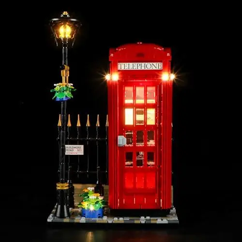 Produktbild: YEABRICKS LED Licht für Lego-21347 Ideas Rote Londoner Telefonzelle Bausteine Modell (Lego Set Nicht enthalten)