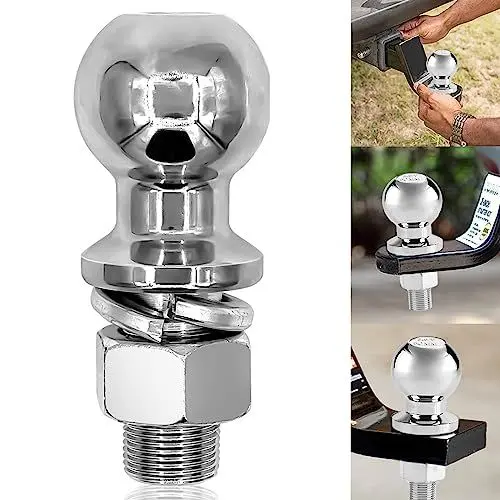 Produktbild: YeahBoom Anhängerkupplungskugel,50mm 3.5T, Ø25mm Schraube,Kugelkopf Ackerschiene,Kugelkopf Traktor Ackerschiene,Anhängerkupplung Quad,Kugelkopfbolzen gerade Ackerschiene für Ackerschiene bis 3.5T