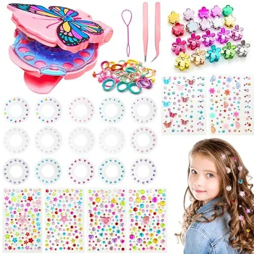 Produktbild: YeahBoom Hair Bedazzler Kit,Haar Diamanten Maschine+861 Hair Diamond,Diamanten Haare,Strasssteine Haare,Haarschmuck Maschine,zum Anbringen der Strasssteine am Haar Kleidung und Accessoires