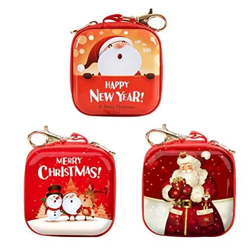 Produktbild: YeahiBaby 3 Stücke Weihnachten Geschenkboxen Süßigkeiten Kästen Baumschmuck Platz Kinder Münzbeutel Portemonnaie Geldbörsen für Weihnachtsbaum Anhänger Ornamente