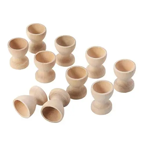 Produktbild: YeahiBaby Eierbecher Holz Eierkocher Eier Halter zum Bemalen Dekorieren 10 Stück