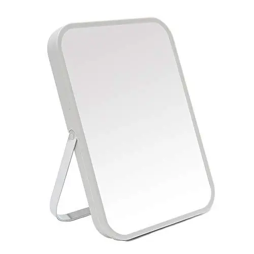 Produktbild: YEAKE Tisch-/Schreibtisch-Make-up-Spiegel, 20,3 cm, tragbarer Klappspiegel mit Metallständer, um 90 ° verstellbar, Tavel-Make-up-Spiegel, hängend, Badezimmer für Dusche, Rasur (grau)