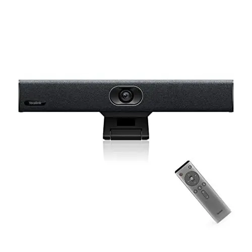 Produktbild: Yealink UVC34 4K Video-Konferenz-Kamera für Teams Zoom Certified 120° Weitwinkel-Webcam All-in-One USB Video Bar Auto Framing AI Face Enhancement Audio-und Video-Konferenz-System für Konferenzraum