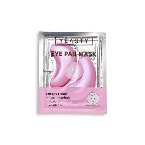 Produktbild: YEAUTY ENERGY ELIXIR EYE PAD MASK, feuchtigkeitsspendende Augenpads mit Pink Grapefruit, Hyaluron und Vitamin C, erfrischt und belebt die Haut für einen vitalen Teint, 1x 2 Stück