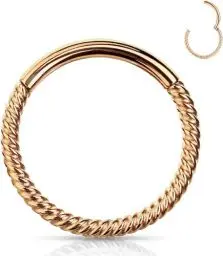 Produktbild: YEBOCIYO Knorpel Ohrring Helix Piercing Ring Roségold Nase Ring 8mm Septum Daith Tragus Piercing 316L Chirurgenstahl Rook Piercing Lip Eyeborw Piercing Nippelpiercing 16G
