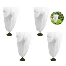Produktbild: YeenGreen Winterschutz für Pflanzen Frostschutz, 4 Stücke Pflanzenschutzsack Winter, Wiederverwendbar Frostschutz Schutzhaube, Pflanzenabdeckung Frostschutz Vlies mit Kordelzug (80 x 100cm)