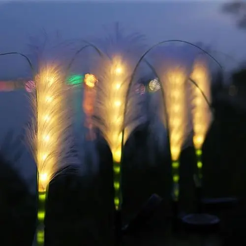 Produktbild: Yeeteesy Solarlampen für Außen 2 Stück, Solar Schilfrohr Leuchten Warmeweiße Gartendeko für Draußen Wasserdichte Deko für Garten Balkon Terrassen Patio Hochzeit (2 Stück * a)