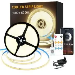 Produktbild: Yeewhale cob Led strip 20m,mit Fernbedienung, APP Steuerung,DC24V 3000k Warmweiß LED band,flexible Dimmbar COB LED Streifen, anwendbar auf Schlafzimmer, Raum,DIY Dekoration