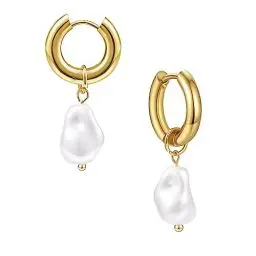 Produktbild: YeGieonr Gold Ohrhänger Ohrringe für Damen,Edelstahl Geometrische Perlen Tropfen Ohrringe mit Glänzendem Zirkonia,Hypoallergen Modeschmuck Geschenk für Frauen und Mädchen