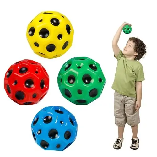 Produktbild: YEJAHY 4 Stück Jump Ball, Mini Bouncing Ball Toy, Space Jump Ball Moon Ball, Bounce Ball Hohe Springender Gummiball Sprünge Gummiball Space Ball Für Kids Party Gift