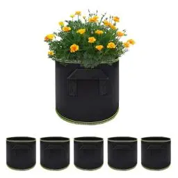 Produktbild: YEJAHY 5 Stück 20L Pflanzsack, Pflanzen Wachstum Taschen mit Starken Griffen, Atmungsaktive Pflanzbeutel, Pflanztasche für Tomaten, Blumen, Pflanzen und mehr - 5 Gallonen