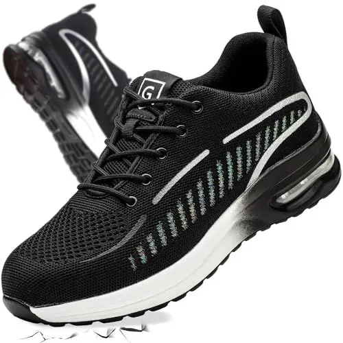 Produktbild: YEKOYIOO Sicherheitsschuhe Arbeitsschuhe Herren Leicht Stahlkappenschuhe Sportlich Schutzschuhe mit Stahlkappe Arbeitsschutzschuhe Safety Shoes rutschfest Atmungsaktiv Tarnfarbe Grau 45 EU