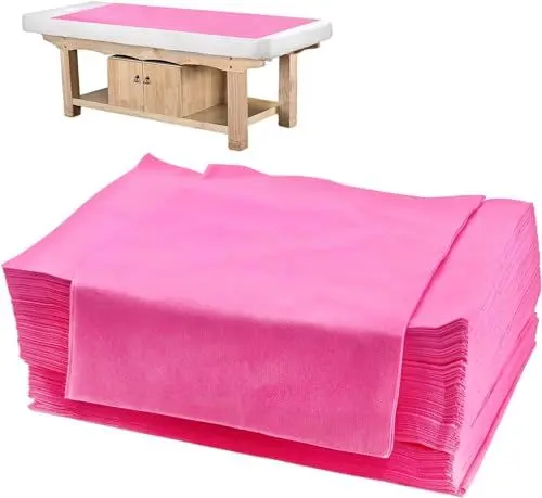 Produktbild: Yelid 100 Stück Einweg Spannlaken für Massageliegen, Einweg Bettlaken Einweg Massagetisch Bettlaken Massage Auflage auflagen für massageliegen für SPA Massagetisch Hotels Vliesstoff 80 x 180cm Rosa