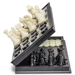 Produktbild: Yellow Mountain Imports Großes Magnetisches 2-in-1 Reiseschach- & Dame-Spiele-Set - 36 Zentimeter