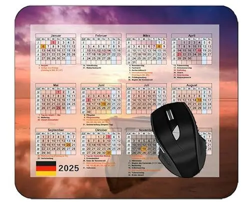 Produktbild: YENDOSTEEN 2025 Kalender Mauspad,Naturkautschuk Mauspad,Strandboot Mauspad für Laptop,Computer,Büro,Schreibtischzubehör