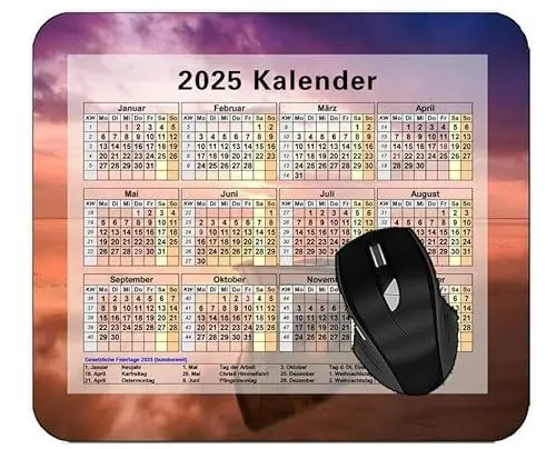 Produktbild: YENDOSTEEN 2025 Kalender Mauspad,Spiel Naht Mousepad,Computerzubehör Mousepad,Strandboot Gummi-Mauspad,Gilt für Spiele,Zuhause,Schule,Büro-Mauspad (2025 Kalender)