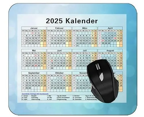 Produktbild: YENDOSTEEN 2025 Mauspad-Kalender,Computer-Mauspads,Kalender,Hebt Kreise im Hintergrundlicht hervor Mauspad für Laptop,Computer,Büro,Schreibtischzubehör
