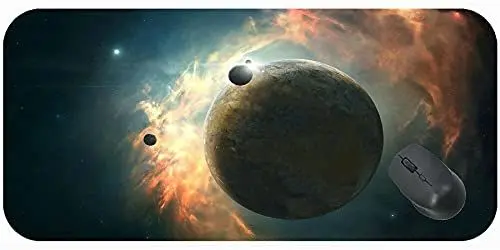 Produktbild: YENDOSTEEN Erweiterte Gaming-Mauspad Große Größe, Planeten Stars Galaxies Cluster Energy Bequeme Mauspad für Spiele und Büro