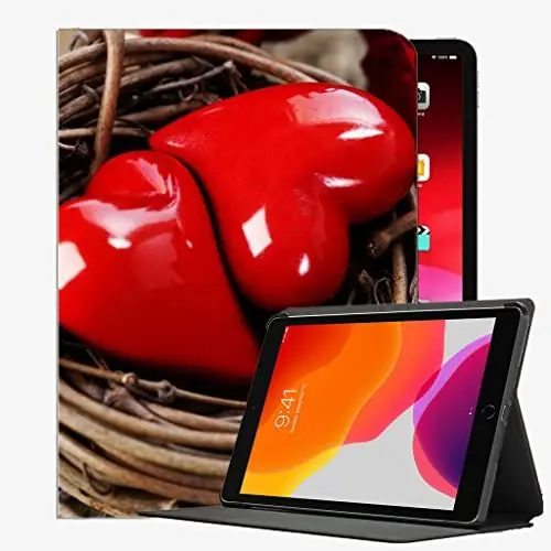 Produktbild: YENDOSTEEN Hülle für iPad Mini 5 2019 7.9 Zoll/iPad Mini 4 mit Apple Pencil Halter Auto Schlaf/Wach,Figuren Herzen rot mit Auto Schlaf-/Aufwachfunktion