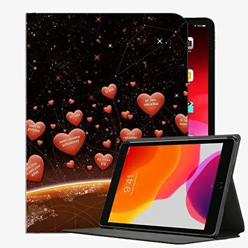 Produktbild: YENDOSTEEN Hülle für iPad Mini 5 2019 7.9 Zoll/iPad Mini 4 mit Apple Pencil Halter Auto Schlaf/Wach,Herz roter schwarzer Himmel Klappständer Schutzhülle mit Automatischem Schlaf/Aufwach